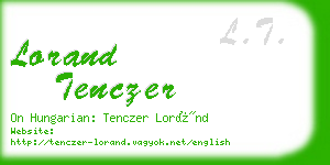 lorand tenczer business card